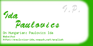 ida paulovics business card